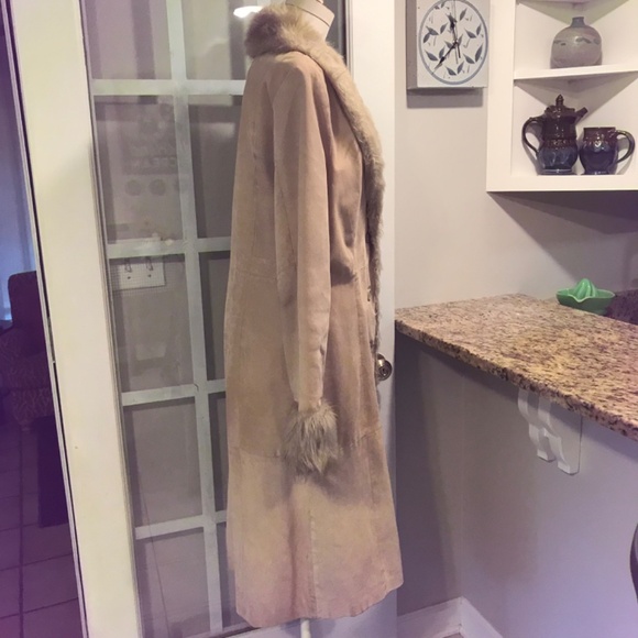 Wilsons Leather Maxima Penny Lane leather faux fur boho Y2K LONG Coat - Picture 2 of 16